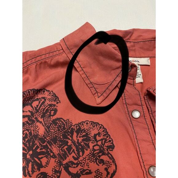 Style & Co Women Button Up Tab Sleeve Shirt Red Black Long Sleeve sz 10 - Picture 11 of 11